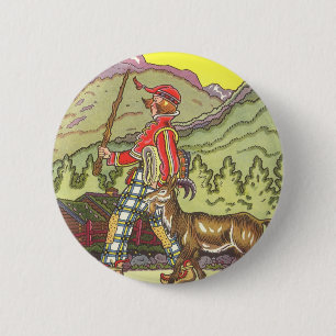 Badge Rond 5 Cm Conte de fées vintage, garçon et vent du nord, Hau