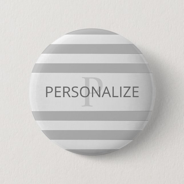Badge Rond 5 Cm Contemporain Faux Argent Ombre Gris (Devant)