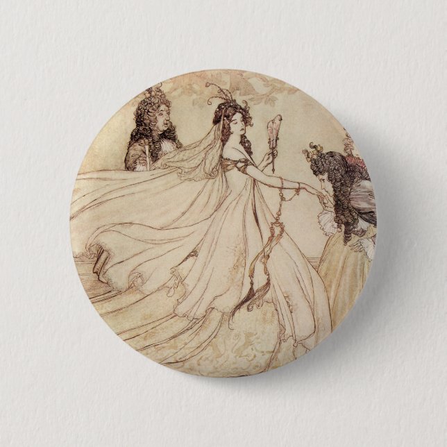 Badge Rond 5 Cm Contes de fées vintage, Cendrillon par Arthur Rack (Devant)