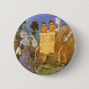 Badge Rond 5 Cm Contes de fées vintages Cendrillon et Fée Gomère