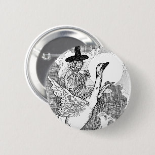 Badge Rond 5 Cm Contes de la mère l'Oie victoriens de Charles Robi