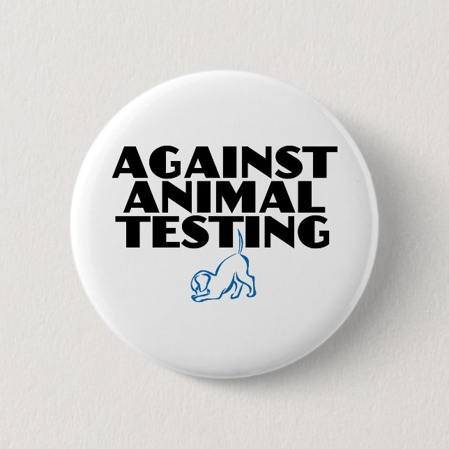 Badge Rond 5 Cm Contre les tests animaux (Devant)
