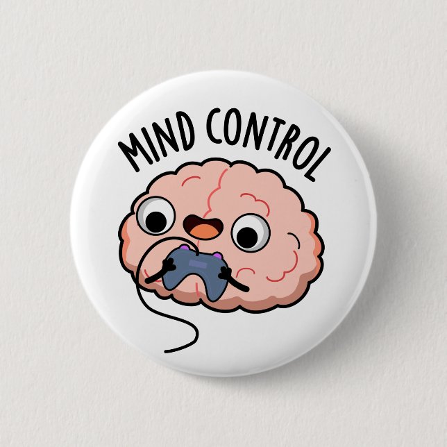 Badge Rond 5 Cm Contrôle de l'esprit amusant jeu de cerveau (Devant)