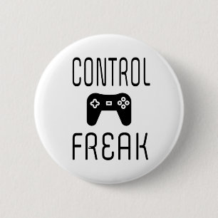 Badge Rond 5 Cm Contrôler le jeu vidéo Freak