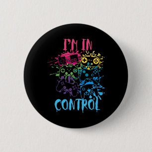 Badge Rond 5 Cm Contrôler Toutes Les Choses Video Game Controller 