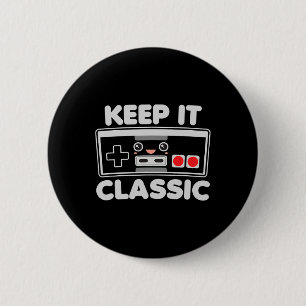 Badge Rond 5 Cm Contrôleur de jeu Keep It Clic Humour 80s Retro Da