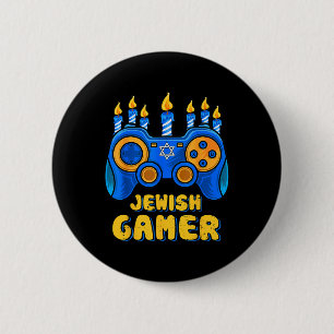 Badge Rond 5 Cm Contrôleur de jeu vidéo juif Hanukkah Gamer Chanuk