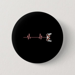 Badge Rond 5 Cm Contrôleur De Jeux Vidéo Cool Heartbeat Pour Nerdy