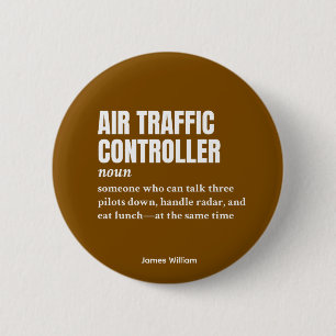 Badge Rond 5 Cm Contrôleur de la circulation aérienne - Définition