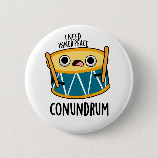Badge Rond 5 Cm Conundrum Fundy Drummer Drum Pun (Devant)