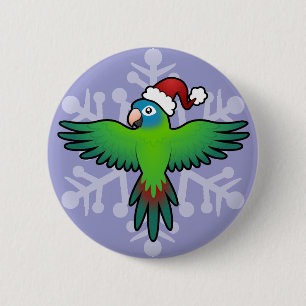 Badge Rond 5 Cm Conure de Noël / Loriquet / Perroquet