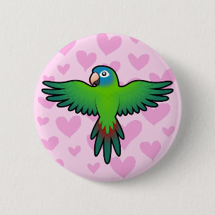 Badge Rond 5 Cm Conure / Loriquet / Amour de perroquet