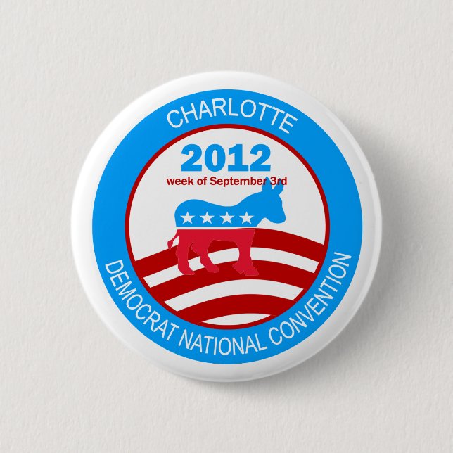 Badge Rond 5 Cm Convention 2012 de Charlotte Démocrate (Devant)