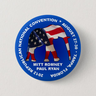 Badge Rond 5 Cm Convention 2012 de GOP de Romney Ryan