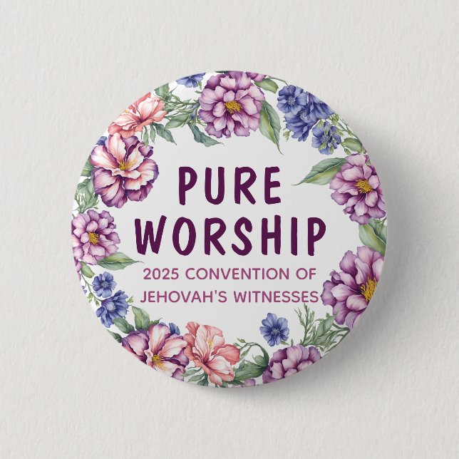 Badge Rond 5 Cm Convention 2025 Culte pur | Bouton JW Pin (Devant)