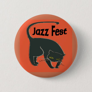 Badge Rond 5 Cm Conversation du Jazz Fest Noir, Rouge 2015