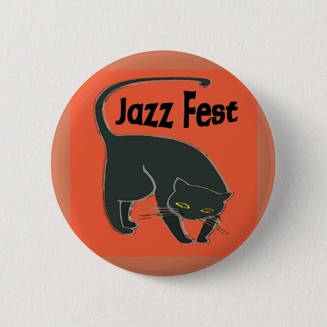 Badge Rond 5 Cm Conversation du Jazz Fest Noir, Rouge 2015 (Devant)