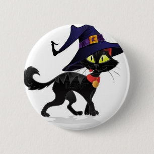 Badge Rond 5 Cm Conversation Halloween noir