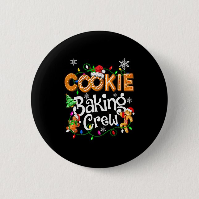 Badge Rond 5 Cm Cookie Baking Crew Cooking Lover Santa Xmas Ginger (Devant)