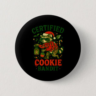 Badge Rond 5 Cm Cookie Bandit Certifié, Funny Christmas Lights Ra