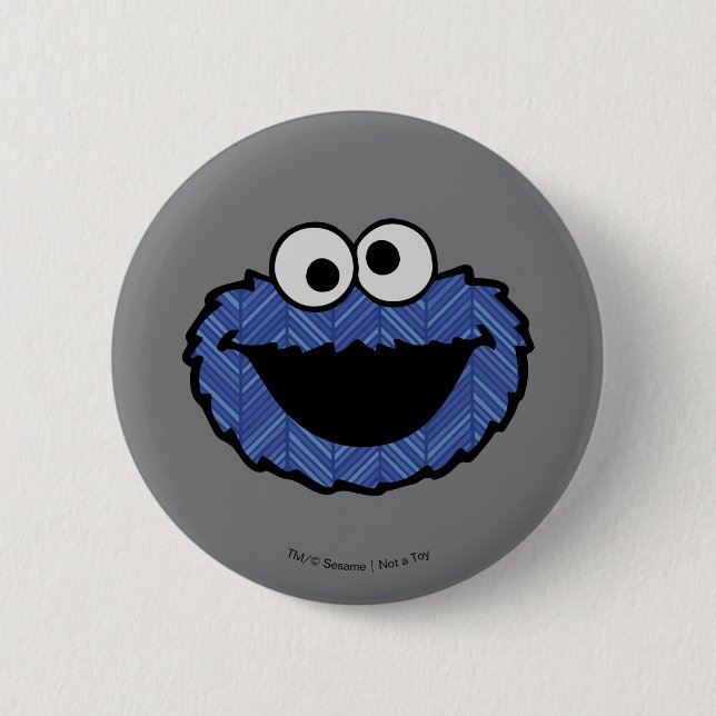 Badge Rond 5 Cm Cookie Monster | Nostalgie des années 80 (Devant)