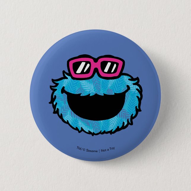 Badge Rond 5 Cm Cookie Monster | Vibes d'été (Devant)