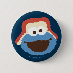 Badge Rond 5 Cm Cookie Monster Woodland Face