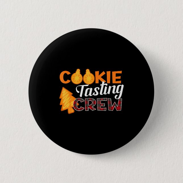 Badge Rond 5 Cm Cookie Tasting Crew - Funny Plaid Christmas  (Devant)