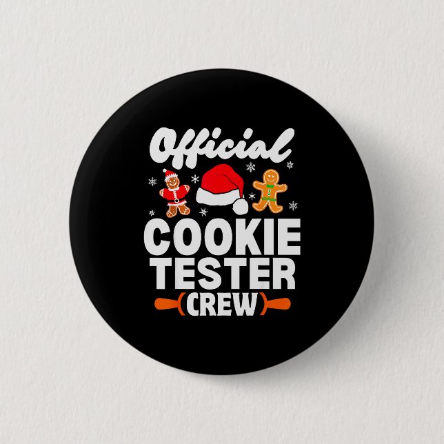 Badge Rond 5 Cm Cookie Tester Crew Christmas Baking Xmas Pajamas  (Devant)