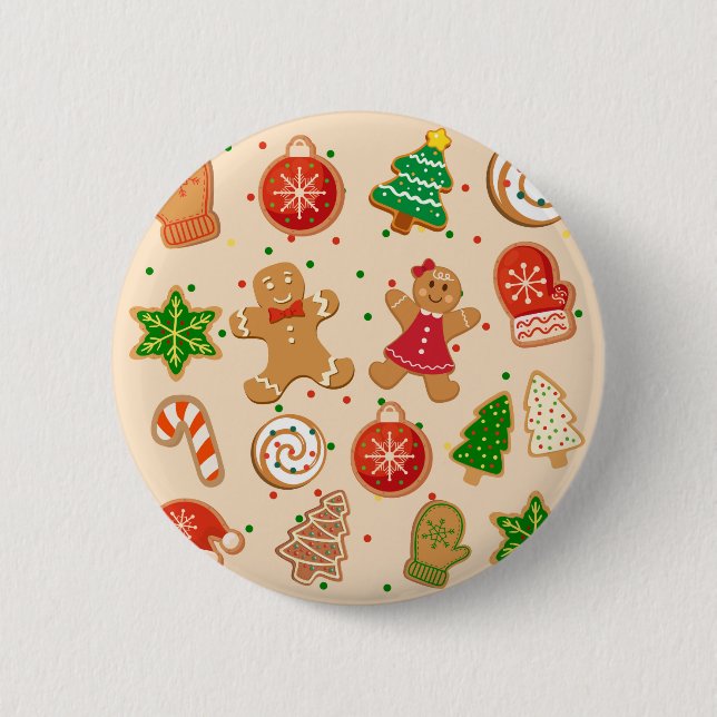 Badge Rond 5 Cm Cookies de Noël (Devant)