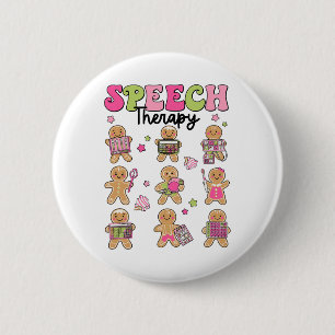 Badge Rond 5 Cm Cookies en pain d'épices amusants pour thérapie or