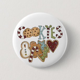 Badge Rond 5 Cm Cookies pour Père Noël Tshirts et cadeaux