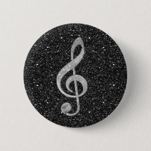 Badge Rond 5 Cm Cool argent parties scintillant effet brillant tre