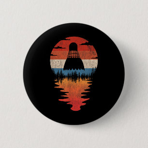 Badge Rond 5 Cm Cool Badminton Retro Style coucher de soleil Vinta