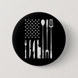 Badge Rond 5 Cm Cool Barbecue Grillade Design Pour Hommes Femmes B