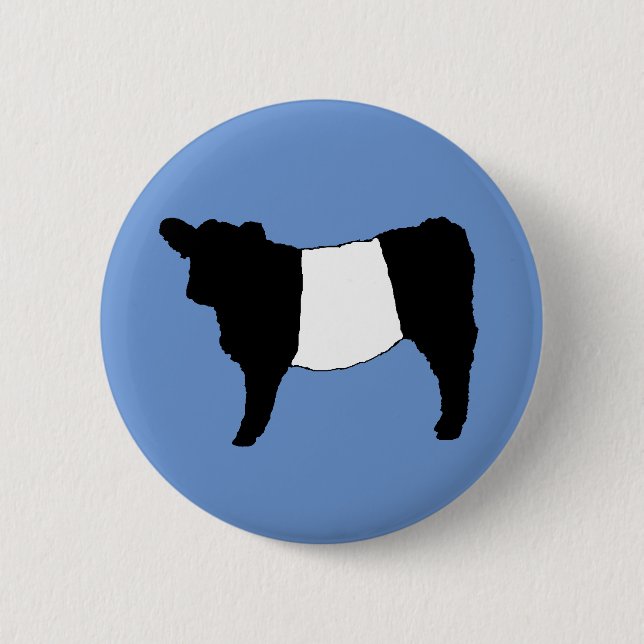 Badge Rond 5 Cm Cool Belge Galloway Cattle Rare Cow Beltie Steer (Devant)