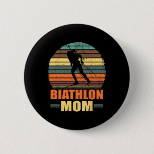 Badge Rond 5 Cm Cool Biathlon Maman Amusante Biathlète tir Ski
