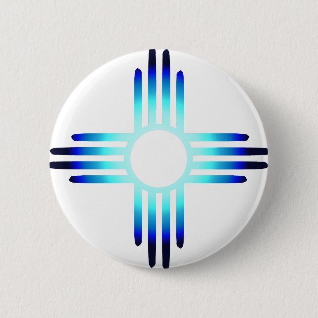 Badge Rond 5 Cm Cool Blue Zia (Devant)