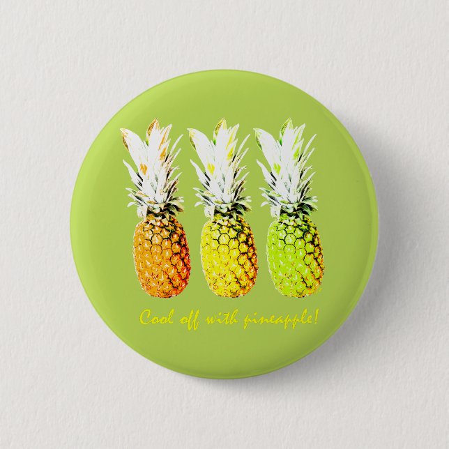 Badge Rond 5 Cm Cool coupé avec ananas (Devant)