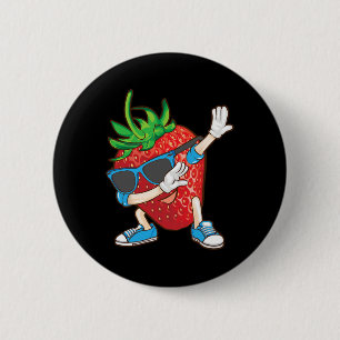 Badge Rond 5 Cm Cool Dabbing Fraise Funny Love Dancer Sweet Fr