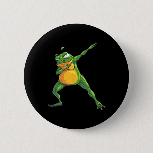 Badge Rond 5 Cm Cool Dabbing Frog Drôle Hip-hop Tadpole Danser Lo (Devant)