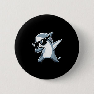 Badge Rond 5 Cm Cool Dabbing Shark Sungles Enfants Ados Vacat d'ét