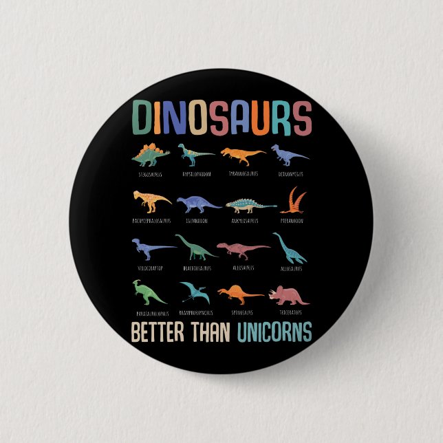 Badge Rond 5 Cm Cool Dinosaur Fan Dino Boys Trex (Devant)