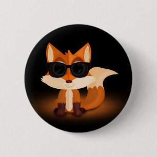Badge Rond 5 Cm Cool Fox