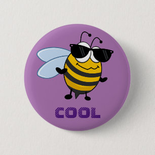 Badge Rond 5 Cm Cool   Funny Tendy Bee personnalisable
