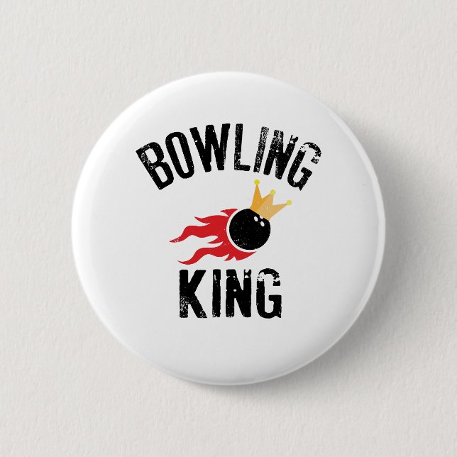 Badge Rond 5 Cm Cool graphique Bowling King Cadeau pour Bowlers (Devant)