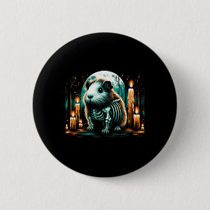 Badge Rond 5 Cm Cool Guinée Pig Squelette Halloween Noël Naissance