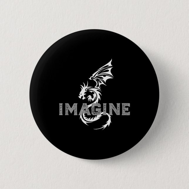 Badge Rond 5 Cm Cool Imagine Tattoo Dragon (Devant)