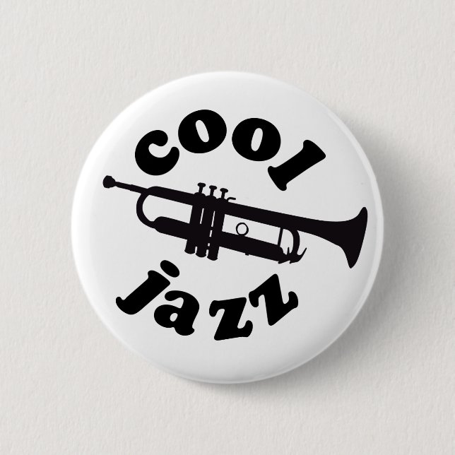 Badge Rond 5 Cm cool jazz print silhouette trumpet (Devant)