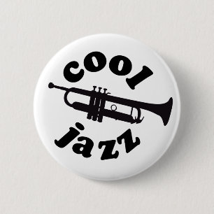 Badge Rond 5 Cm cool jazz print silhouette trumpet